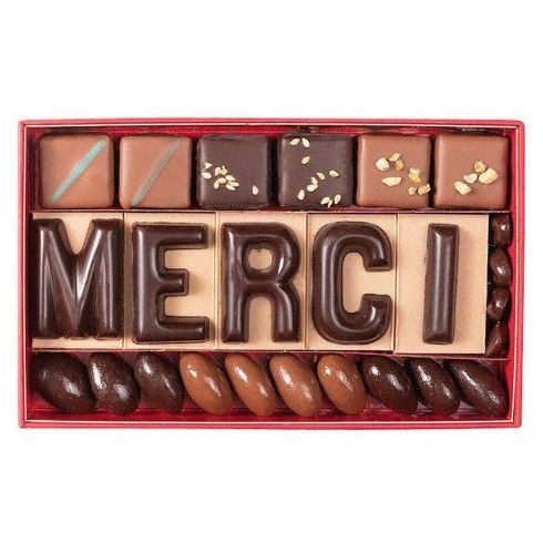 5 lettres en chocolat praliné & gianduja (CP) / Message en chocolat à personnaliser