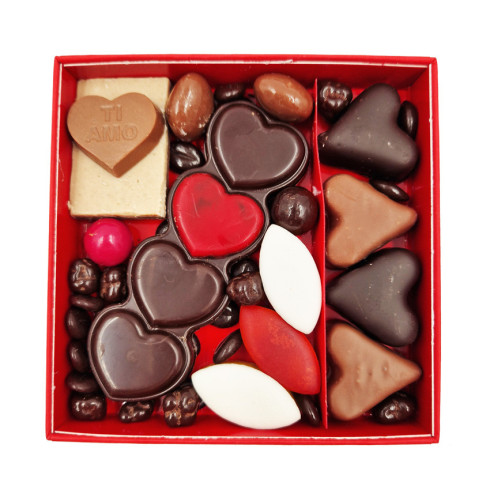 Coffret cœur chocolat Saint-Valentin Taille 1 / Chocolat Saint-Valentin