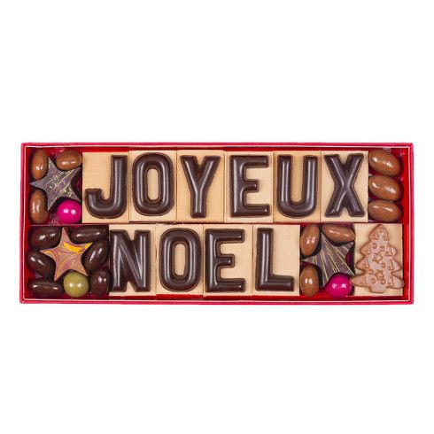 Cadeau chocolat joyeux Noël - en toutes lettres ! / Chocolat Noël Entreprise, CSE & Mairies