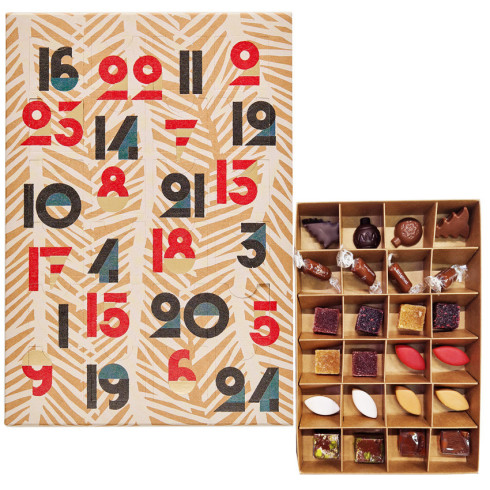 Calendrier carton graphique / Chocolats de l'Avent