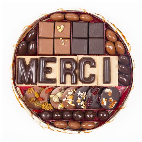 Plateau chocolat Merci taille 1 / Le Nouvel An
