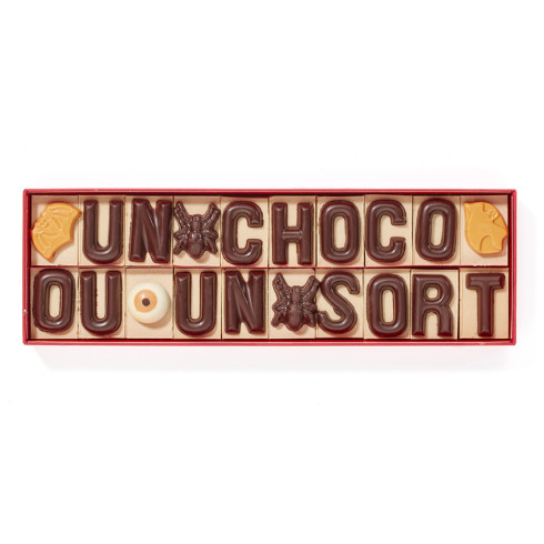 20 lettres en chocolat praliné & gianduja (JGL) / Chocolats pour Halloween