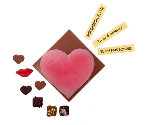 cœur ou bouche chocolat au lait / Chocolat Saint-Valentin