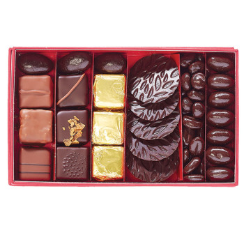 Coffret Raffiné, palets, dragées, bonbons de chocolats Jadis et Gourmande
