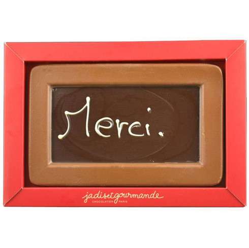 Ardoise Merci en chocolat noir / La Fin des Classes