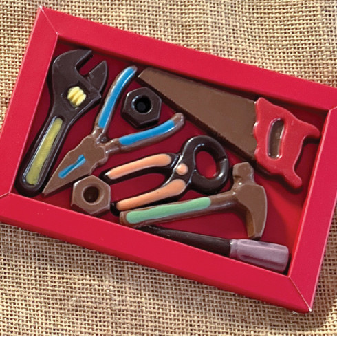 Boite à outils mini chocolat lait et noir / Chocolats Fête des Pères
