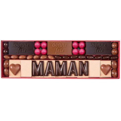 10 lettres en chocolat et plaques Bonne fête / Chocolats Fête des mères