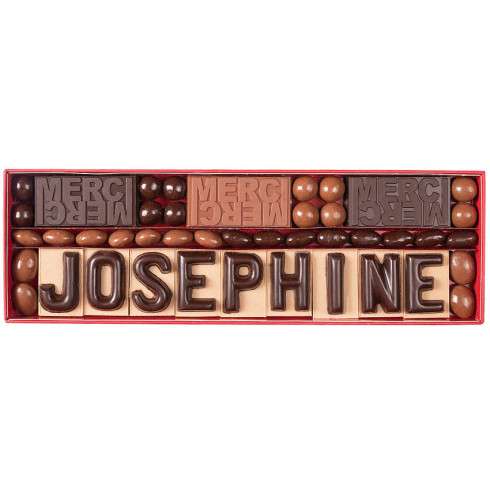 10 lettres en chocolat et plaques à choisir (JGL) / Message en chocolat à personnaliser