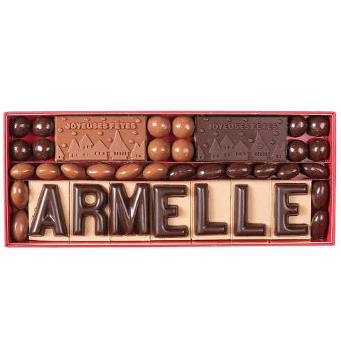 Coffret Bonne année et message en chocolat / Boites de chocolats de Noël