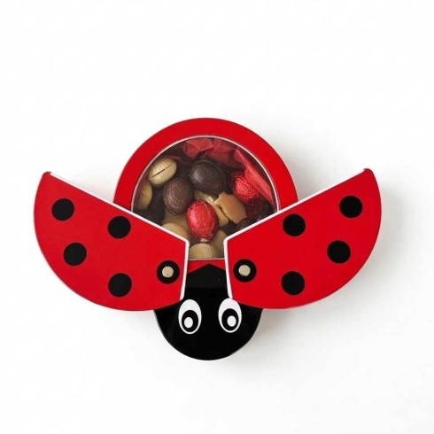 Coccinelle en métal garnie chocolats de Pâques / Chocolats de Pâques traditionnels