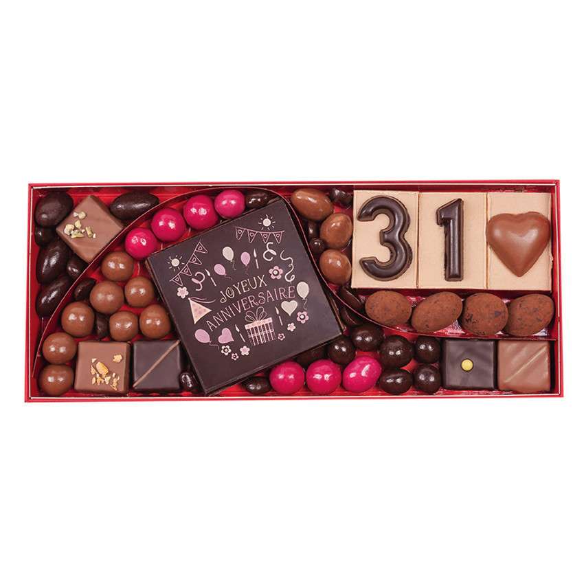 Boite chocolat anniversaire taille 2