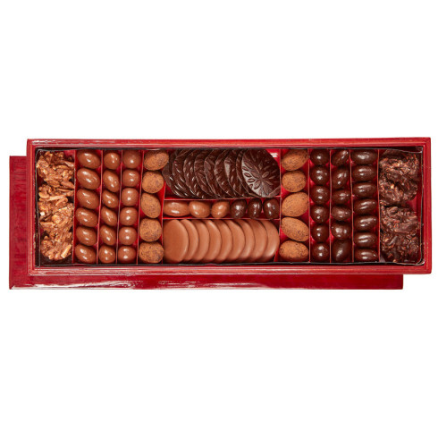 Coffret en  Bambou laqué DELICES T3 / Cadeau Chocolat Noël