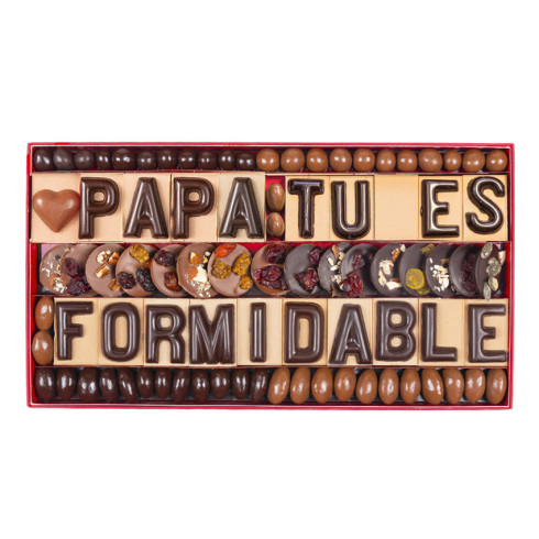 20 lettres en chocolat - une papa formidable / Chocolats Fête des Pères