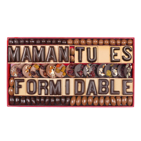 20 lettres en chocolat - une maman formidable / Chocolats Fête des mères