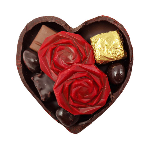 Bonbonnière cœur en chocolat noir / Chocolat Saint-Valentin