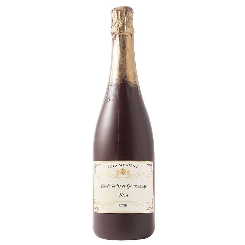 Bouteille de champagne en moulage chocolat noir