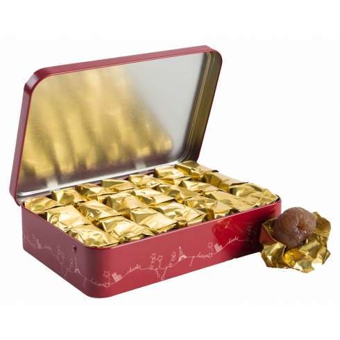 Boite de 21 marrons glacés / Boites de chocolats de Noël