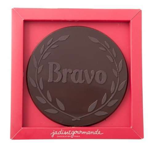 Médaille en chocolat noir Bravo / Chocolat fin des Classes