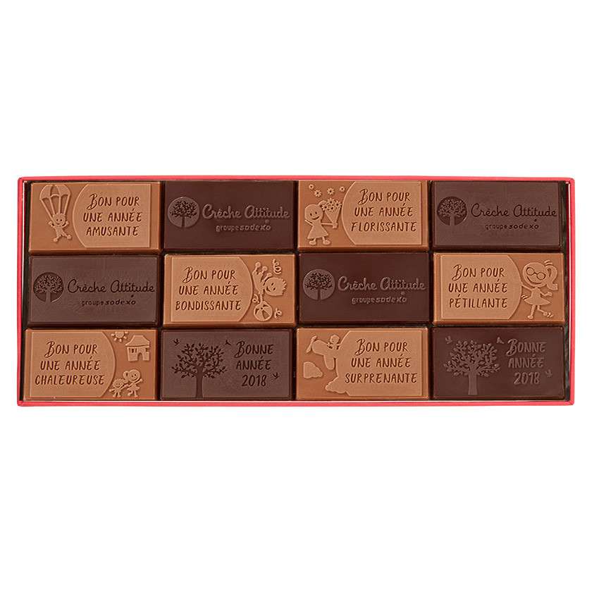 Boite de chocolat personnalisable ronde de Noël