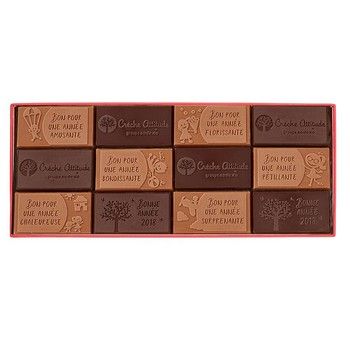 Boîte de 24 plaques en chocolat personnalisable Jadis et Gourmande