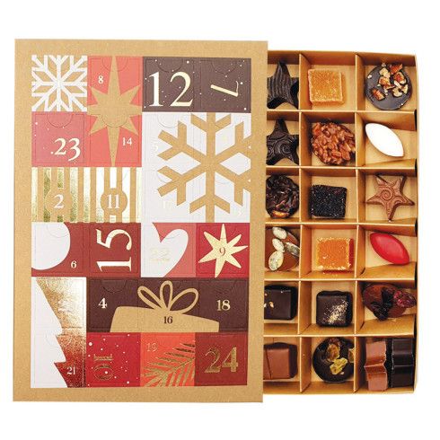 Calendrier carton garni / Chocolats de l'Avent