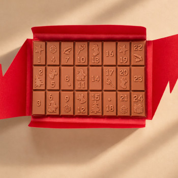 Calendrier de l'Avent chocolat au lait, 24 carr&eacute;s comme une tablette image 1