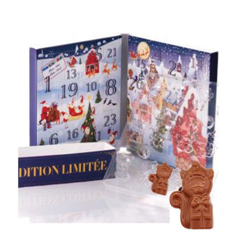 Calendrier de l'Avent Livre à fenêtre - tout lait ou lait et noir / Chocolats de l'Avent