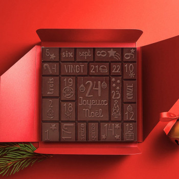 Calendrier de l'Avent chocolat noir & pralin&eacute; image 1