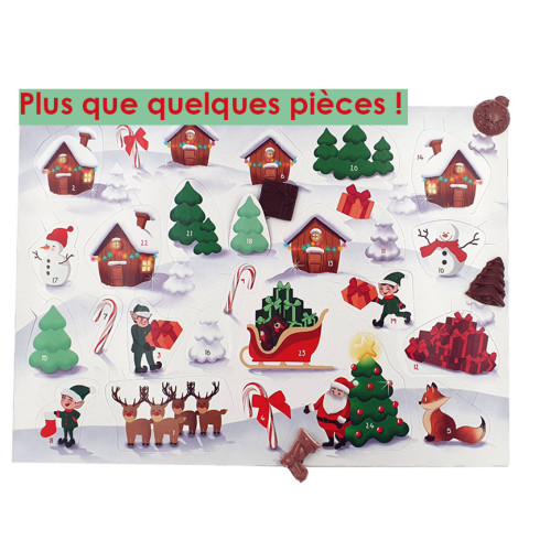 Calendrier de l'Avent à fenêtre chocolat tout lait ou  lait et noir / Chocolats de l'Avent