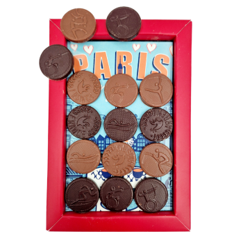 Boite pièces des Jeux chocolat lait et noir Jadis et Gourmande