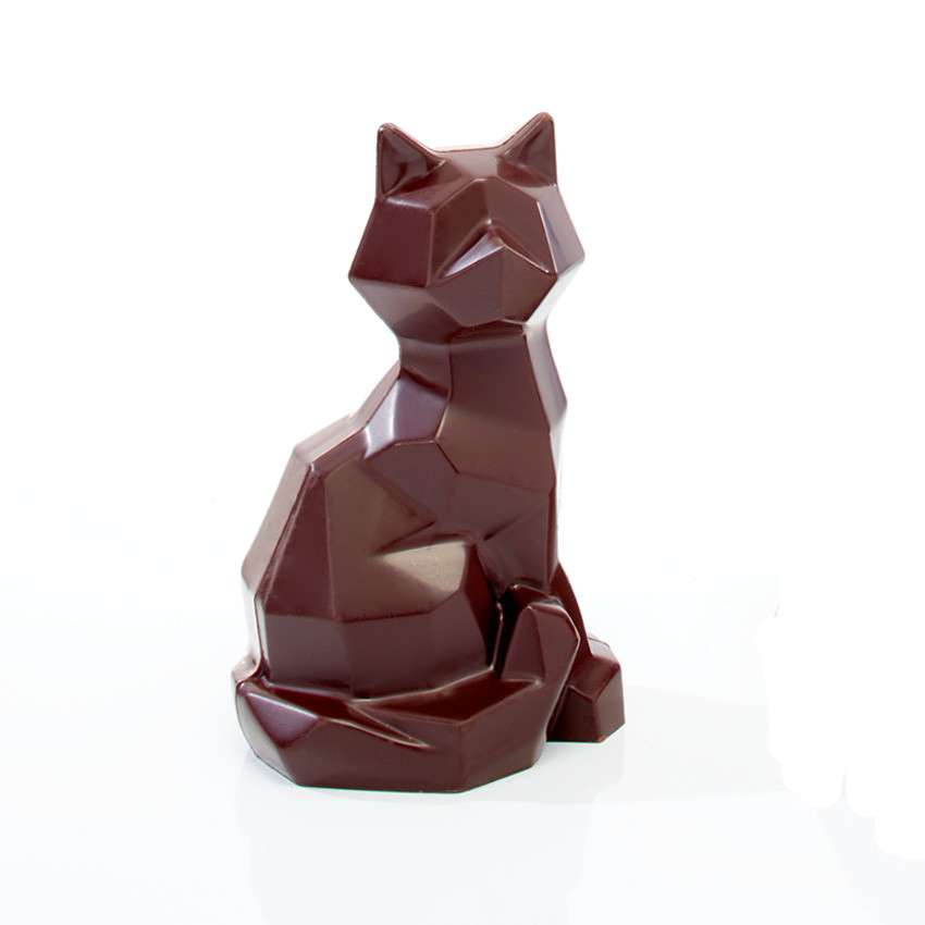 Chat en chocolat noir