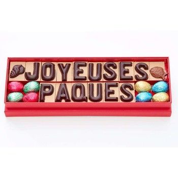 Boite message en chocolat "Joyeuses Pâques" Jadis et Gourmande