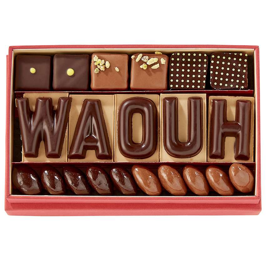 Chocolat cadeau lancement avec alphabet