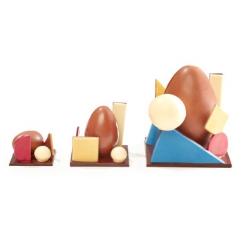Sculpture N&deg;1, 2 et 3 chocolat lait Jadis et Gourmande