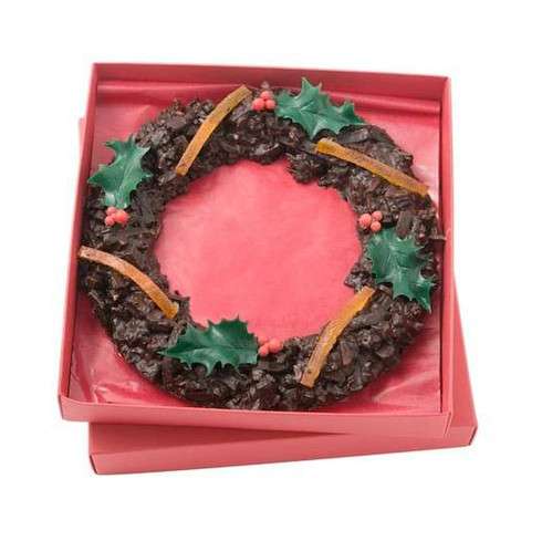 Tresse à l'orange sous forme de couronne / Boites de chocolats de Noël