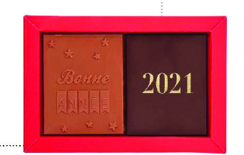 Carte postale chocolat bonne année 2021
