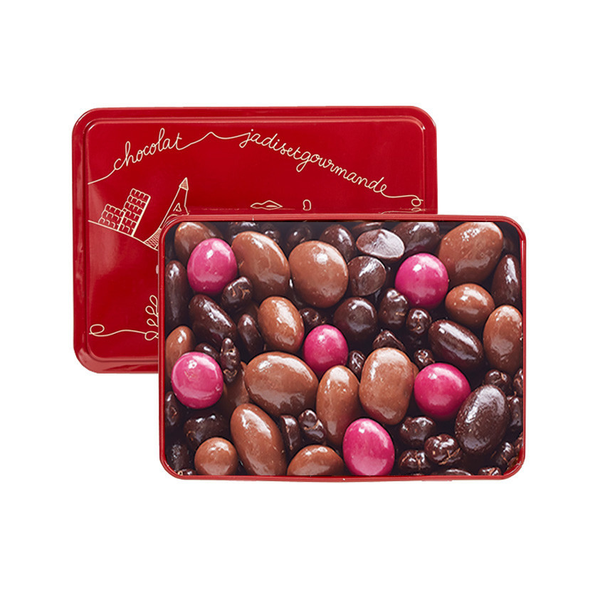 Dragées chocolat boite fer 370 g