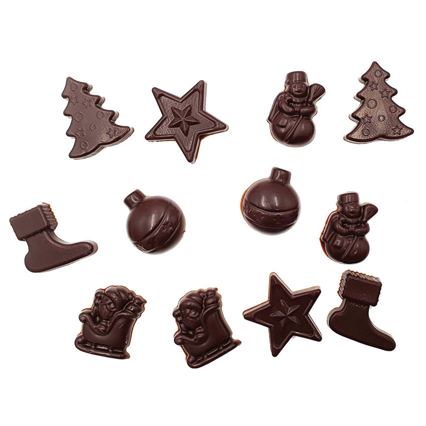 Décors Chocolat Noir Motifs Noël Doré (x12) Funcakes : achat, vente -  Cuisine Addict