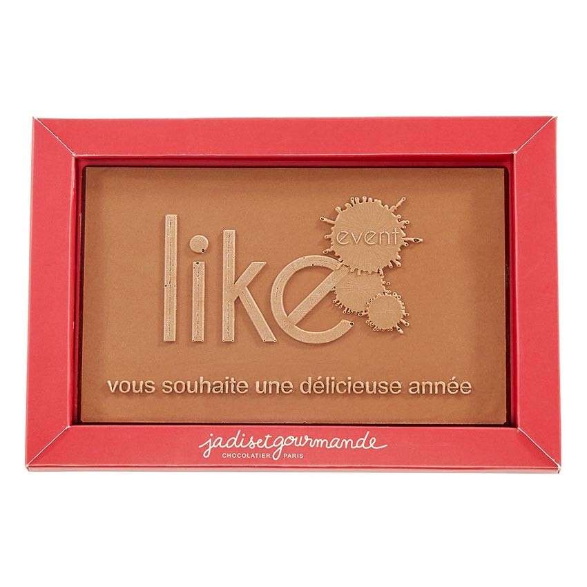 Plaque avec logo chocolat lait