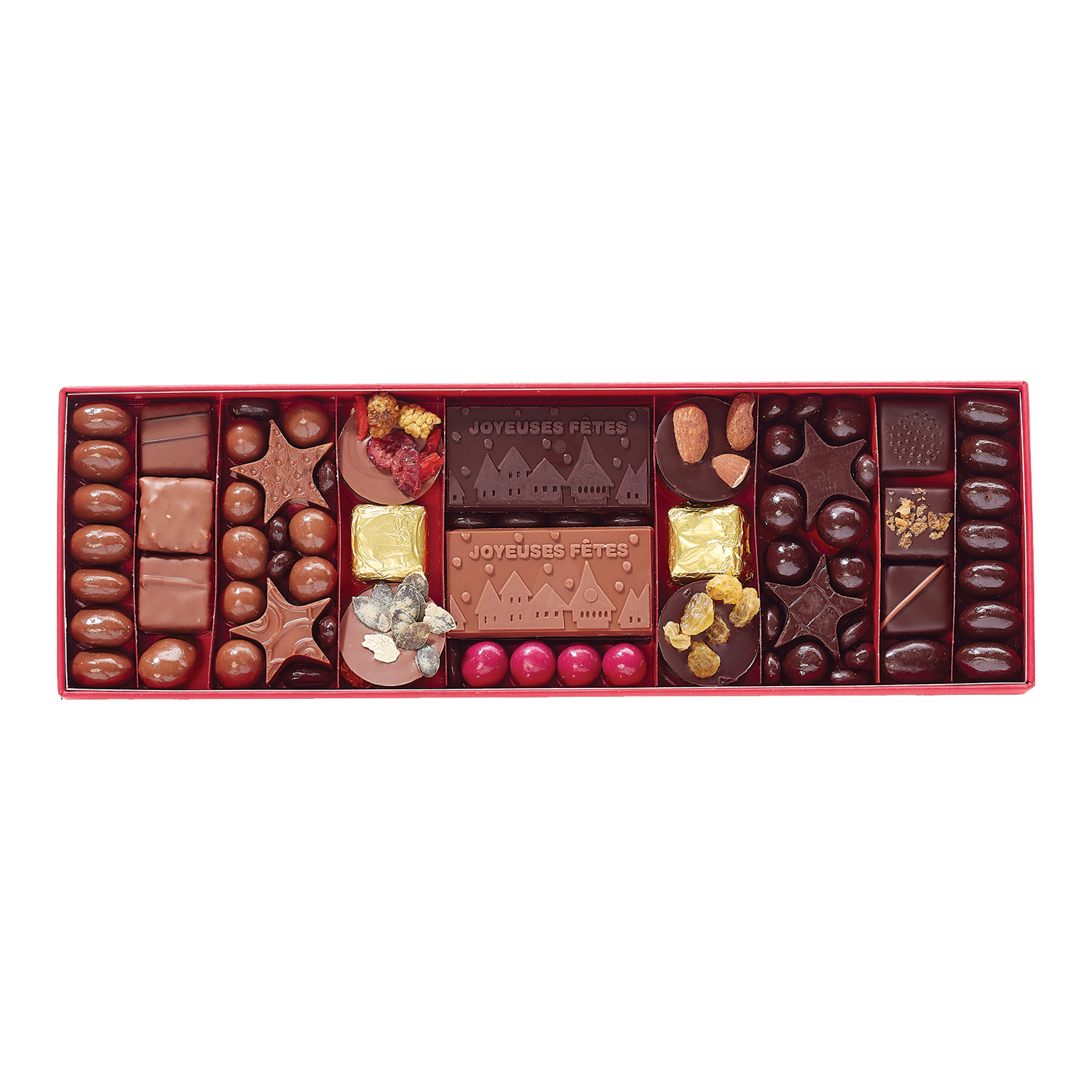 Coffret Cadeau de Chocolats de Noël d'un Assortiment de Pralinés