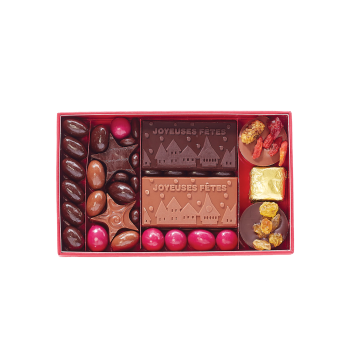 Coffret Star, mini plaques, étoiles, dragées, palets de fruits secs Jadis et Gourmande