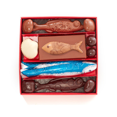 Banc de poissons chocolats de Pâques Taille 1 / Chocolat Pâques Entreprise