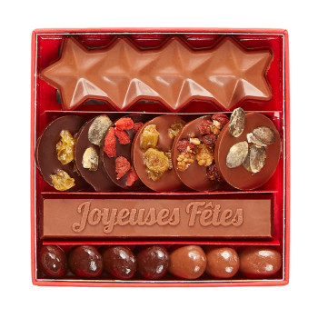 Boite de chocolat personnalisable ronde de Noël