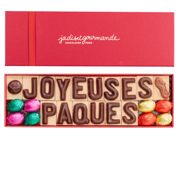 Boite message en chocolat "Joyeuses Pâques" Jadis et Gourmande