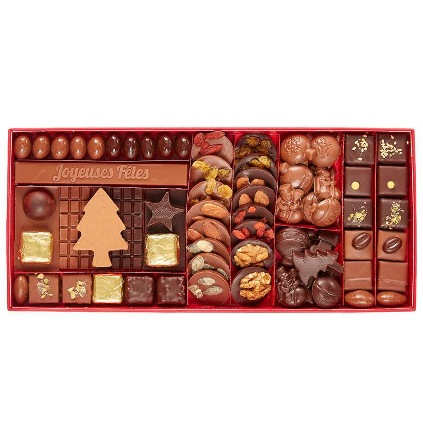 Cadeau Saint-Valentin - Coffret 12 Calissons personnalisés et tablette de  chocolat personnalisée