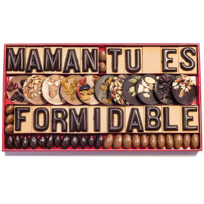 Message maman tu es formidable en chocolat