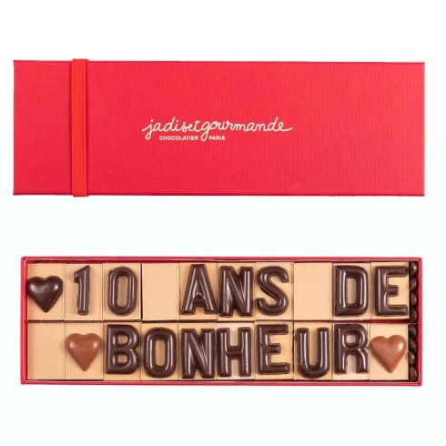 20 lettres en chocolat praliné & gianduja (JGL) / Le 1er Mai