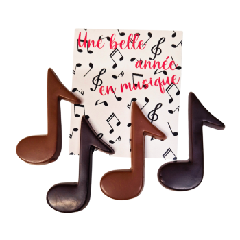 Sachet 4 notes de musique en chocolat noir et lait Jadis et Gourmande
