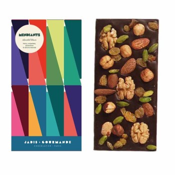 Tablette de chocolat noir et mendiants Jadis et Gourmande