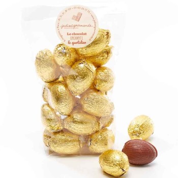 Sachet 200g oeufs Pâques doré Chocolat lait praliné Jadis et Gourmande